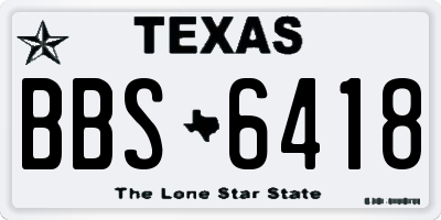TX license plate BBS6418