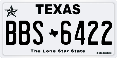 TX license plate BBS6422