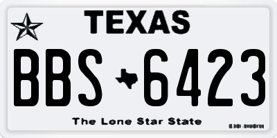TX license plate BBS6423