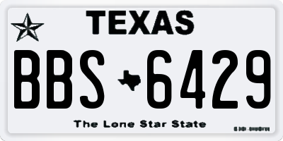TX license plate BBS6429