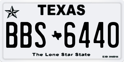 TX license plate BBS6440