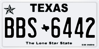 TX license plate BBS6442