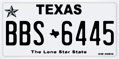 TX license plate BBS6445