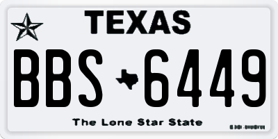TX license plate BBS6449