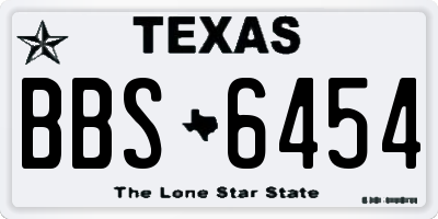 TX license plate BBS6454