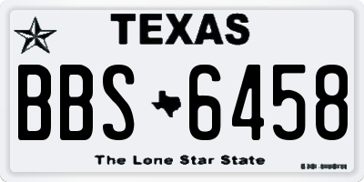 TX license plate BBS6458