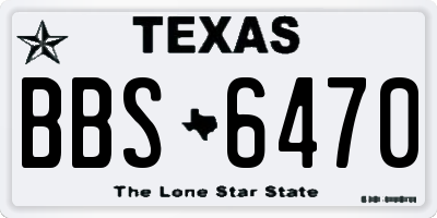 TX license plate BBS6470