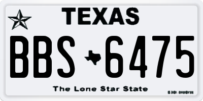 TX license plate BBS6475