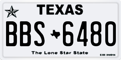 TX license plate BBS6480