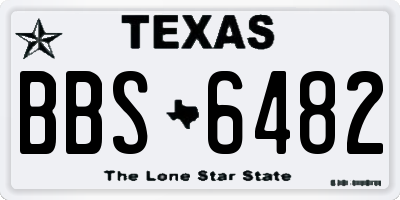 TX license plate BBS6482