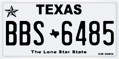 TX license plate BBS6485