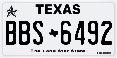 TX license plate BBS6492