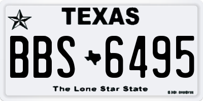 TX license plate BBS6495