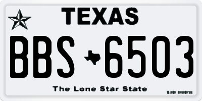 TX license plate BBS6503