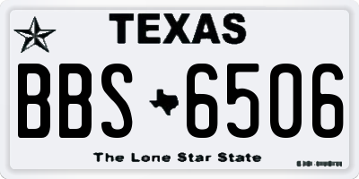 TX license plate BBS6506