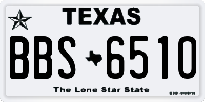 TX license plate BBS6510