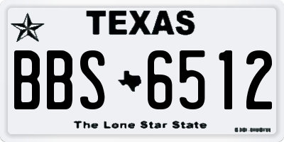 TX license plate BBS6512