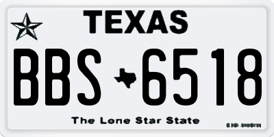 TX license plate BBS6518