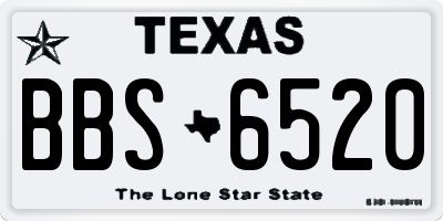 TX license plate BBS6520