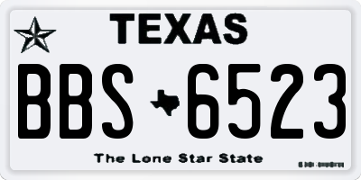 TX license plate BBS6523