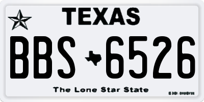 TX license plate BBS6526