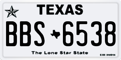 TX license plate BBS6538