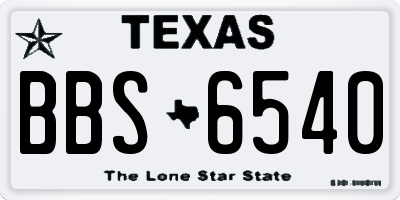 TX license plate BBS6540