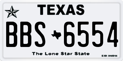 TX license plate BBS6554