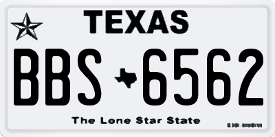 TX license plate BBS6562