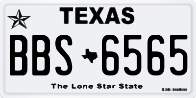 TX license plate BBS6565