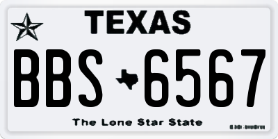 TX license plate BBS6567