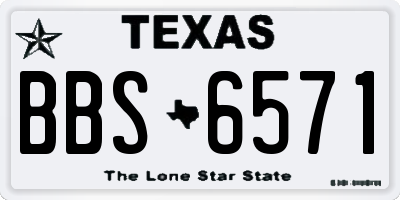 TX license plate BBS6571