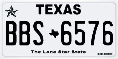 TX license plate BBS6576