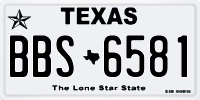 TX license plate BBS6581