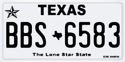 TX license plate BBS6583