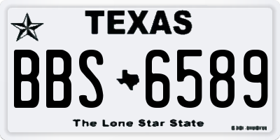 TX license plate BBS6589
