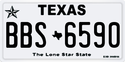TX license plate BBS6590