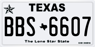TX license plate BBS6607