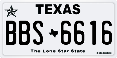 TX license plate BBS6616