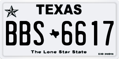 TX license plate BBS6617
