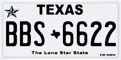 TX license plate BBS6622