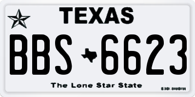 TX license plate BBS6623