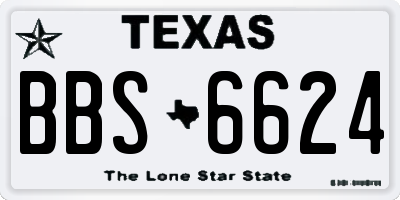TX license plate BBS6624