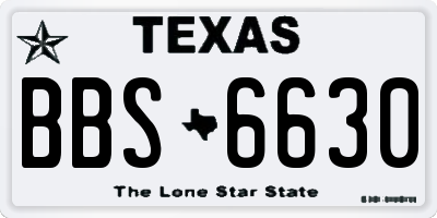 TX license plate BBS6630