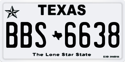 TX license plate BBS6638