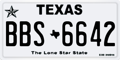 TX license plate BBS6642