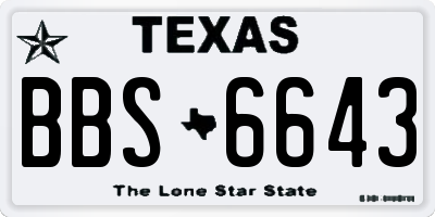 TX license plate BBS6643