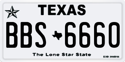 TX license plate BBS6660