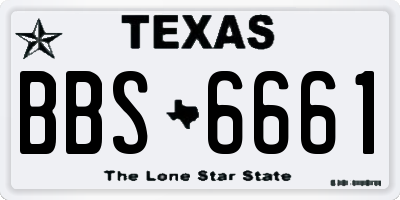 TX license plate BBS6661