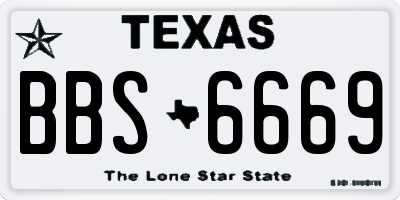 TX license plate BBS6669